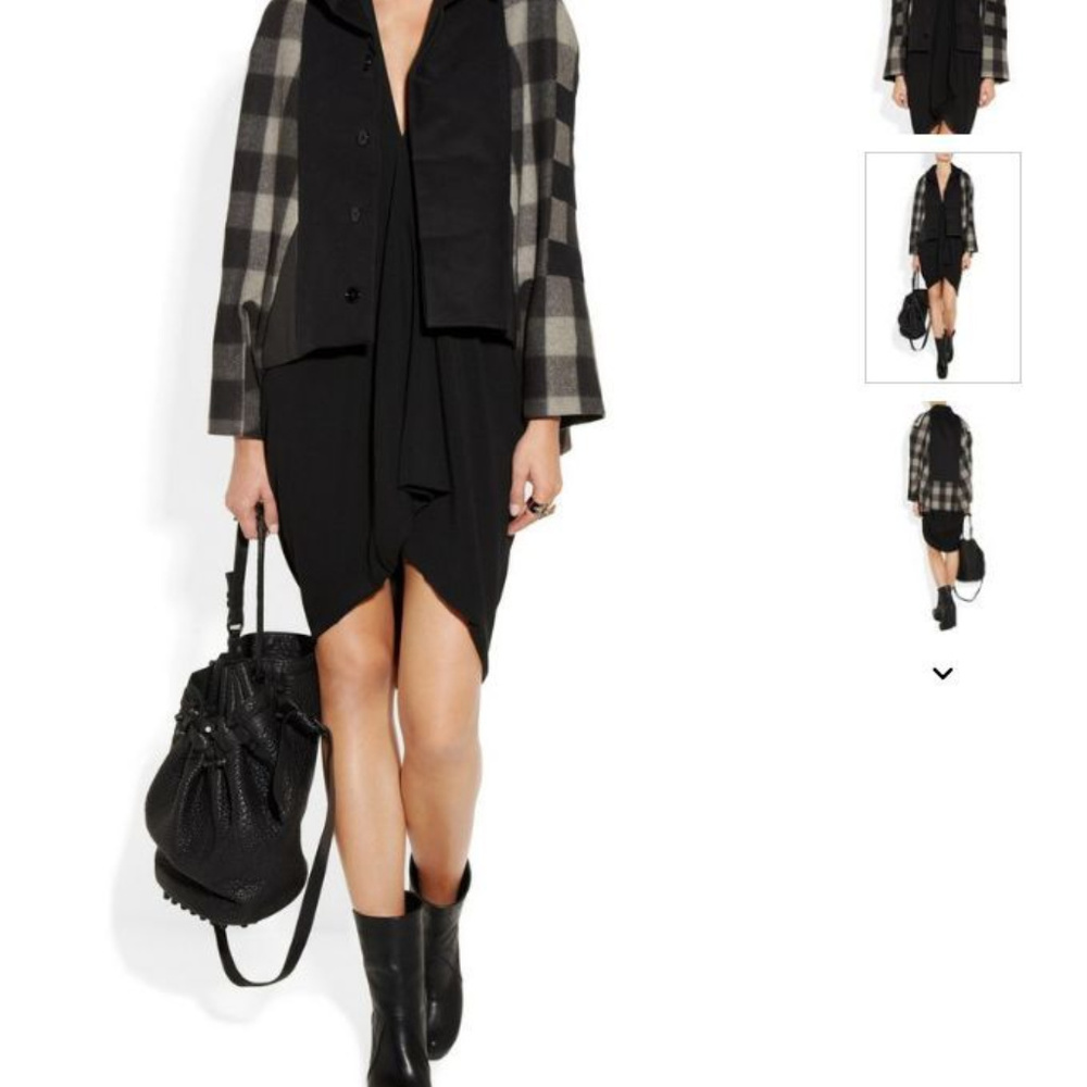 Rick Owens Runway Cashmere Blend Check Cape Swing